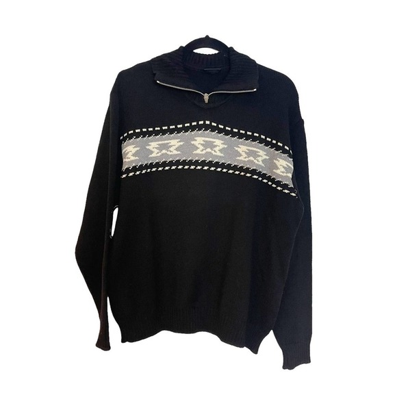 Bogner Quarter Zip Pullover Aztec Print Knit Tricote Sweater Men's Size Medium - Picture 3 of 11